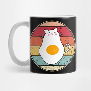 Funny Cute Cat Egg Vintage Sunset Style Mug